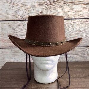 Brown Felt Cowboy Hat with Studded Band Western Express Inc 7 1/8